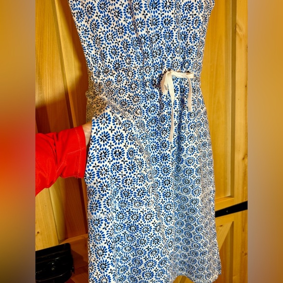 T by Talbots sleeveless Blue, Black, white Patterned Summer Dress size small - Picture 4 of 10